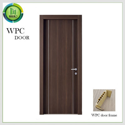 Harga yang bagus Patio Wpc Rumah Pintu Kamar Tidur Inti Padat Kayu Anti Deformasi on line