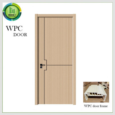 Harga yang bagus Cat sederhana Oak Toilet WPC Pintu Waterproof Kayu Flush on line