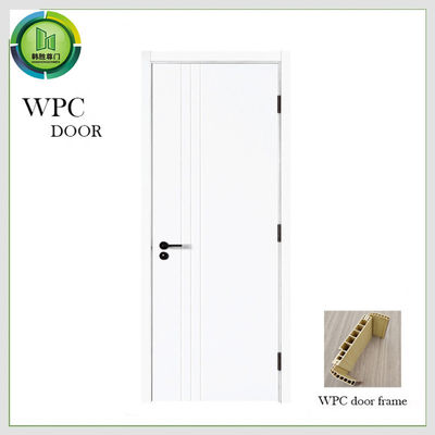 Harga yang bagus Komposisi Putih WPC Pintu Untuk Kamar Tidur Resistant Dampak 2100mm Panjang on line