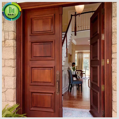 Harga yang bagus Customized Solid Wood WPC Double Doors Inward Soundproof Hotel Penggunaan on line