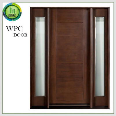 Harga yang bagus Komposit Kaca Ganda WPC Pintu Geser Perumahan PVC Lapisan Permukaan Finishing on line