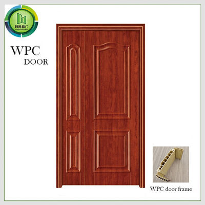 Harga yang bagus Waterproof Entry WPC Double Doors PVC Laminated Surface Finishing Penggunaan kamar tidur on line