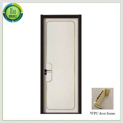 Harga yang bagus Airproof WPC UPVC Pintu Dalam Pintu Kayu Pengurangan Suara Untuk Kamar Mandi on line