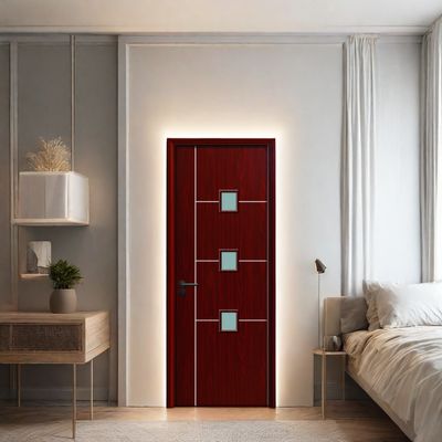 Harga yang bagus WPC Glass Door pintu komposit menggabungkan desain modern dengan kekuatan superior dan ketahanan kelembaban untuk ruang interior on line