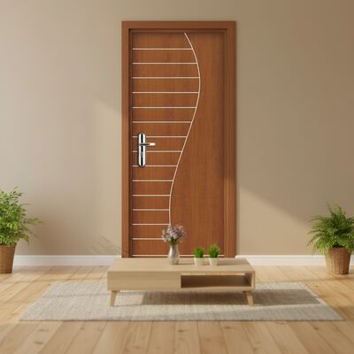 Harga yang bagus WPC Interior Door tahan kelembaban Insulasi panas yang sempurna untuk kamar tidur ruang tamu dan kantor on line