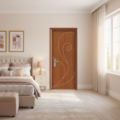 Pintu Interior WPC Komposit Berongga Tahan Lama Tahan Kelembaban Insulasi Panas Cocok untuk Kamar Tidur Ruang Tamu dan Kantor