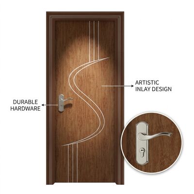 Harga yang bagus Pintu WPC Interior Cuaca Panas Bahan Plastik WPC Tahan Lama Cocok untuk Aplikasi Komersial Perumahan Desain Modern on line